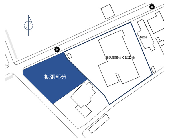 拡張部分を示した地図