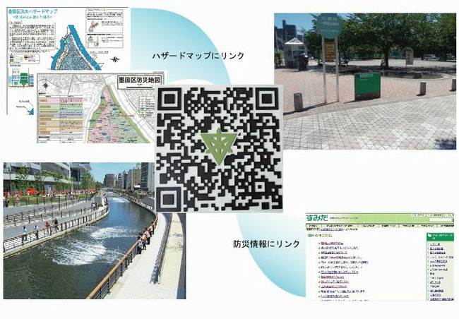 高機能情報タイル　ハザードマップにリンク　防災情報にリンク